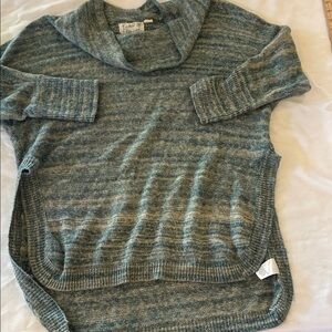 Anthropologie Field Flower Tunic Sweater Women S Green Striped Sweater Sea Green